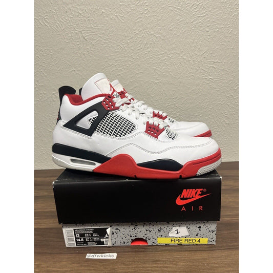 Nike Air Jordan 4 Retro OG Mid Fire Red size 13 DC7770-160 OG IV Clean White