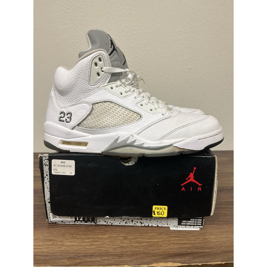 Nike Air Jordan 5 Retro 2015 Metallic White size 12 136027-130 OG V Clean