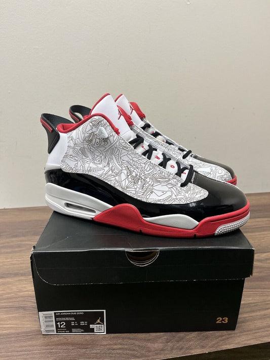 Jordan Dub Zero Varsity Red 2022 White Black Men's Shoes 311046-160 Size 12