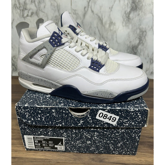 Air Jordan 4 Retro "MIDNIGHT NAVY" 2022 - Size 10/WORN.l Cement Red Thunder 849