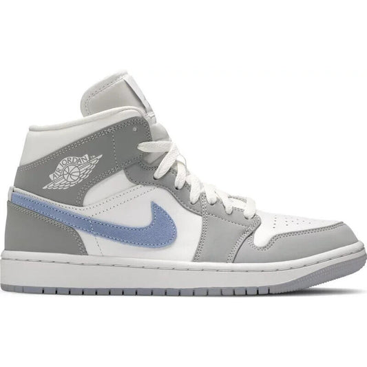 Nike Wmns Air Jordan 1 Mid Wolf Grey Aluminum AJ1 Women Shoes BQ6472-105 8.5