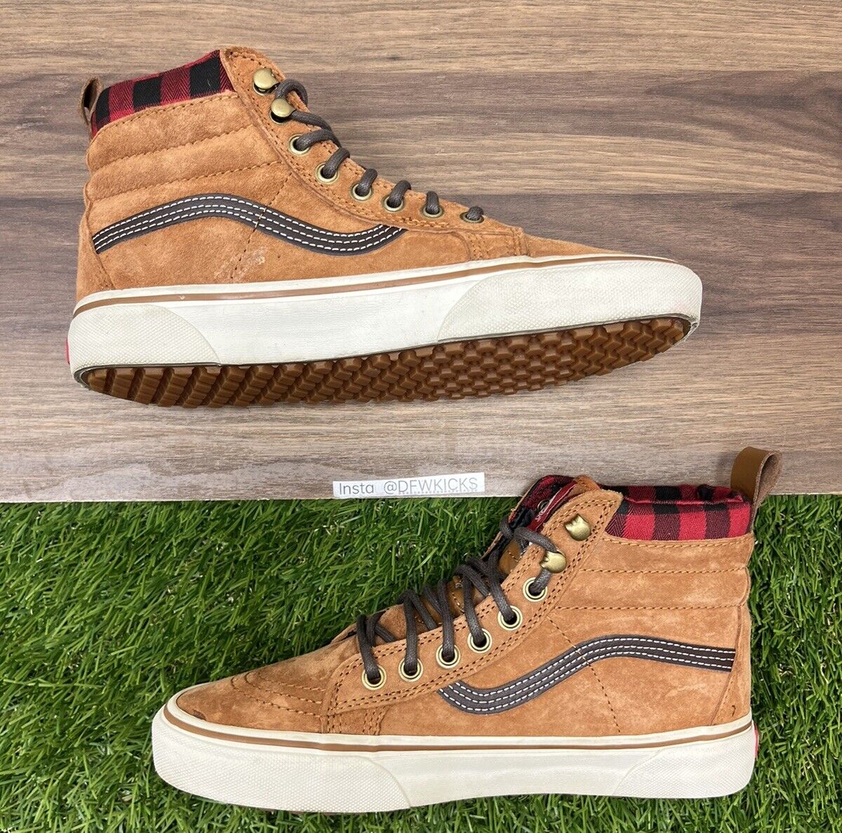 Vans SK8 Hi Scotchgard Womens Size 8 High Top 721454 Brown Flannel Lined Shoes