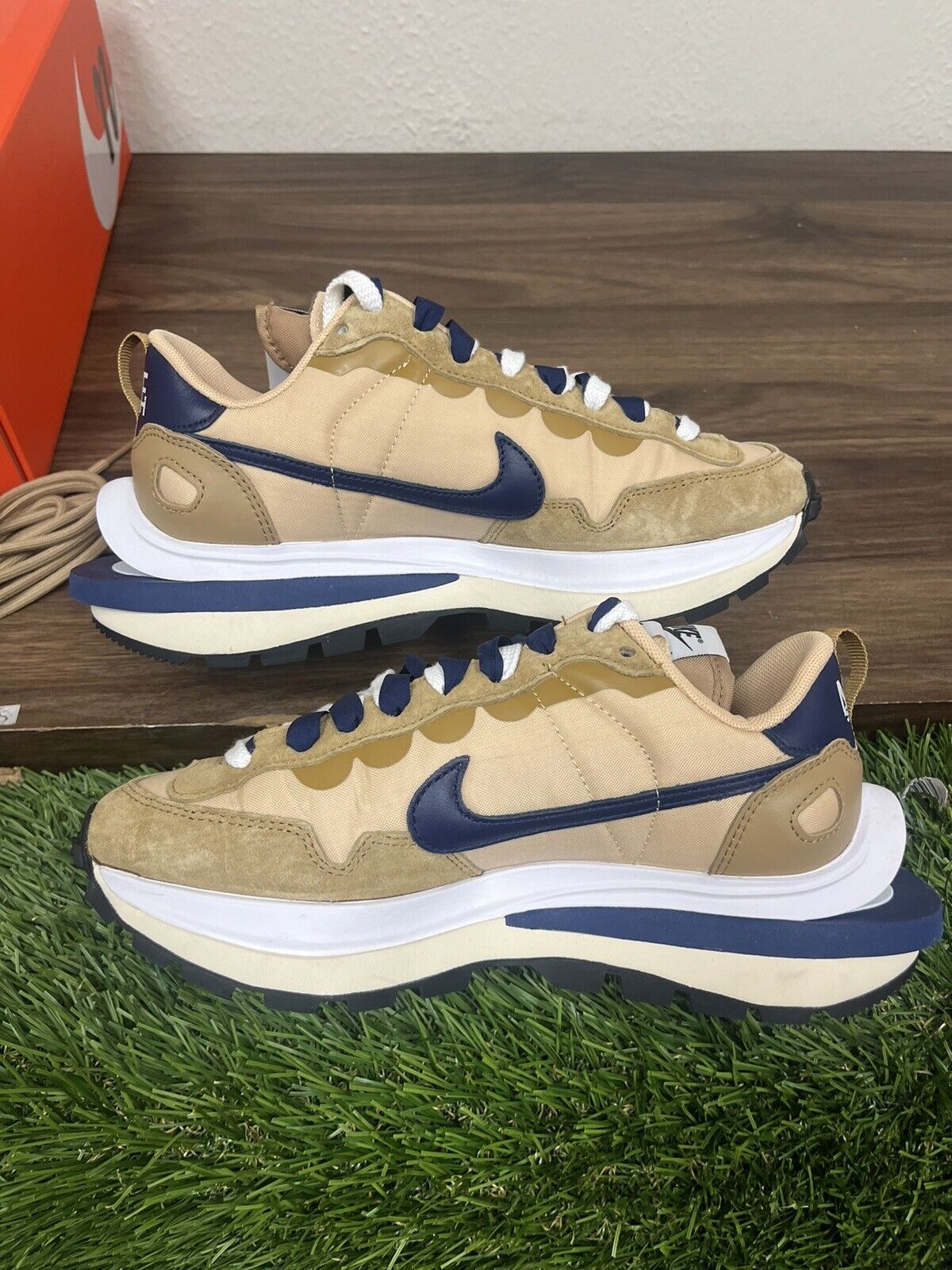 Size 6 - Nike VaporWaffle x Sacai Tan Navy