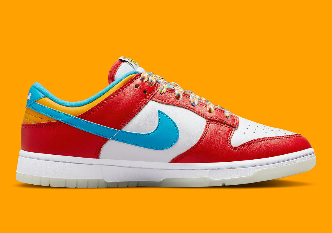 Size 10.5 - Nike Dunk Low x LeBron James x Fruity Pebbles Red