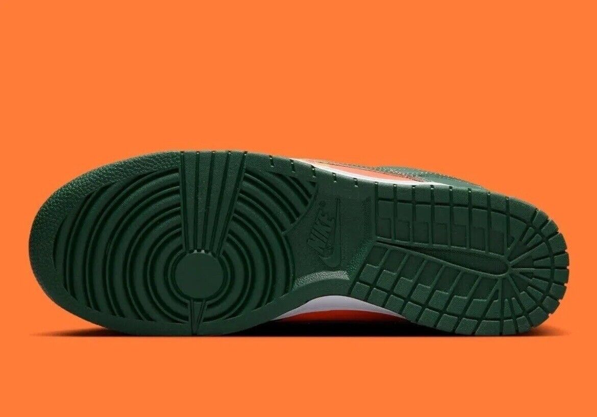 Size 10.5 - Nike Dunk Low Miami Hurricanes Orange Green White Florida Vibes Brig