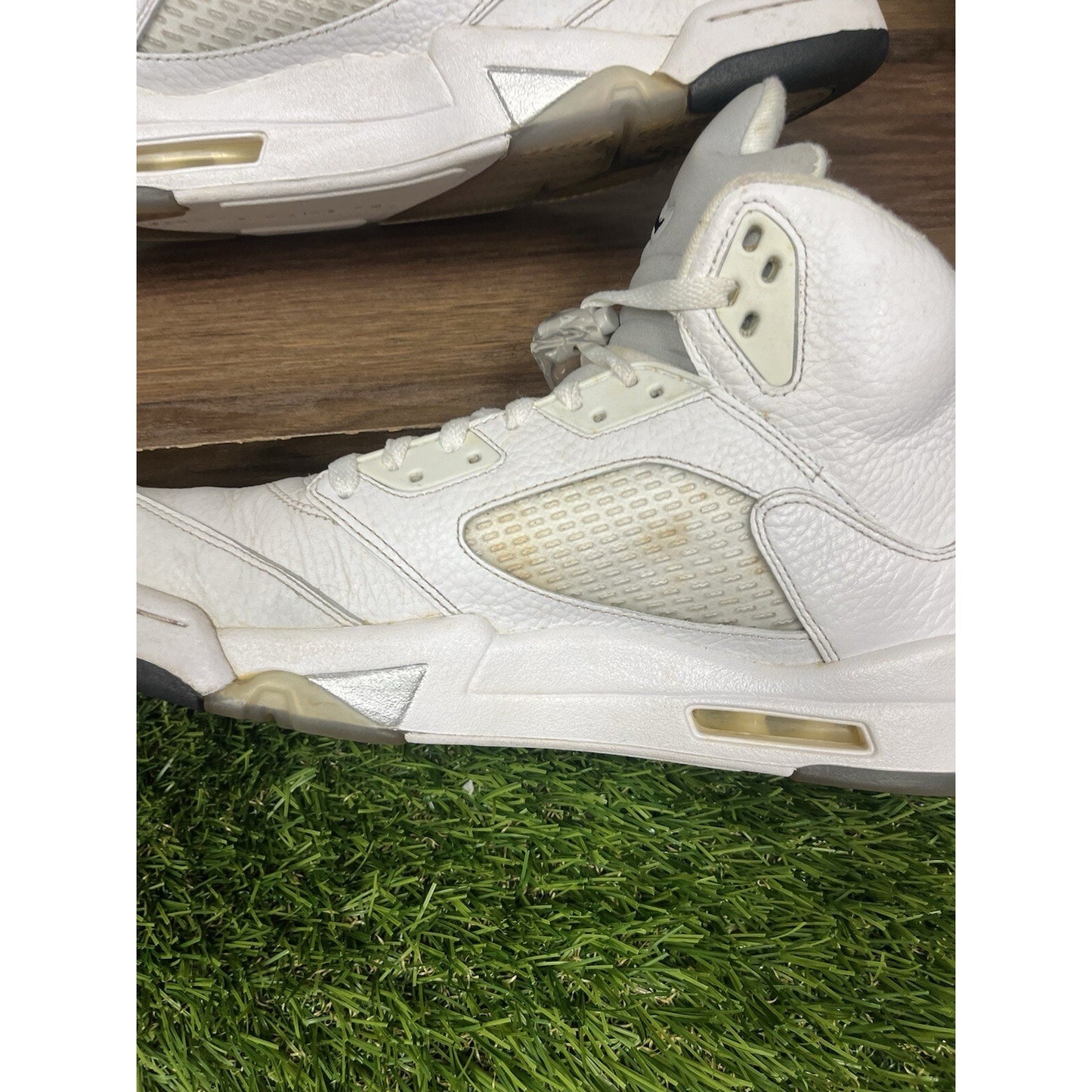 Nike Air Jordan 5 Retro 2015 Metallic White size 12 136027-130 OG V Clean