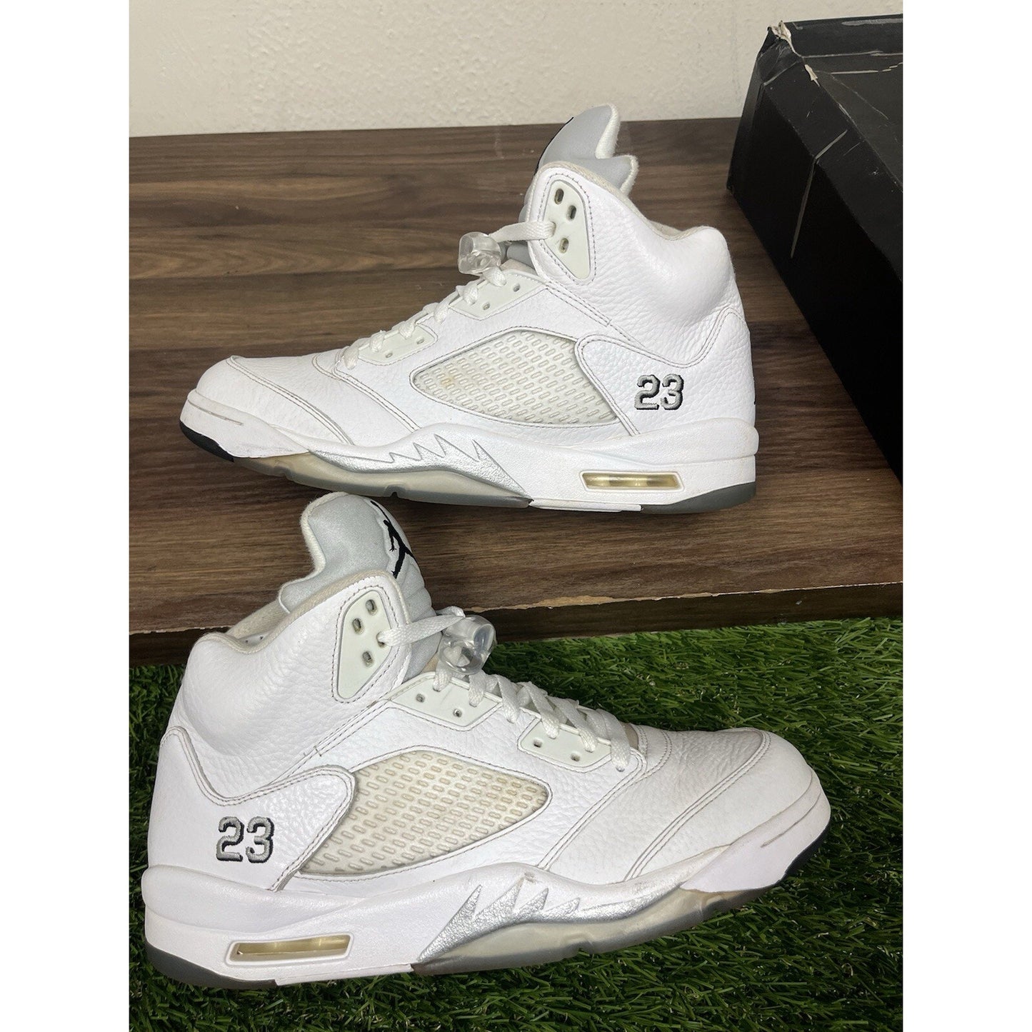 Nike Air Jordan 5 Retro 2015 Metallic White size 12 136027-130 OG V Clean